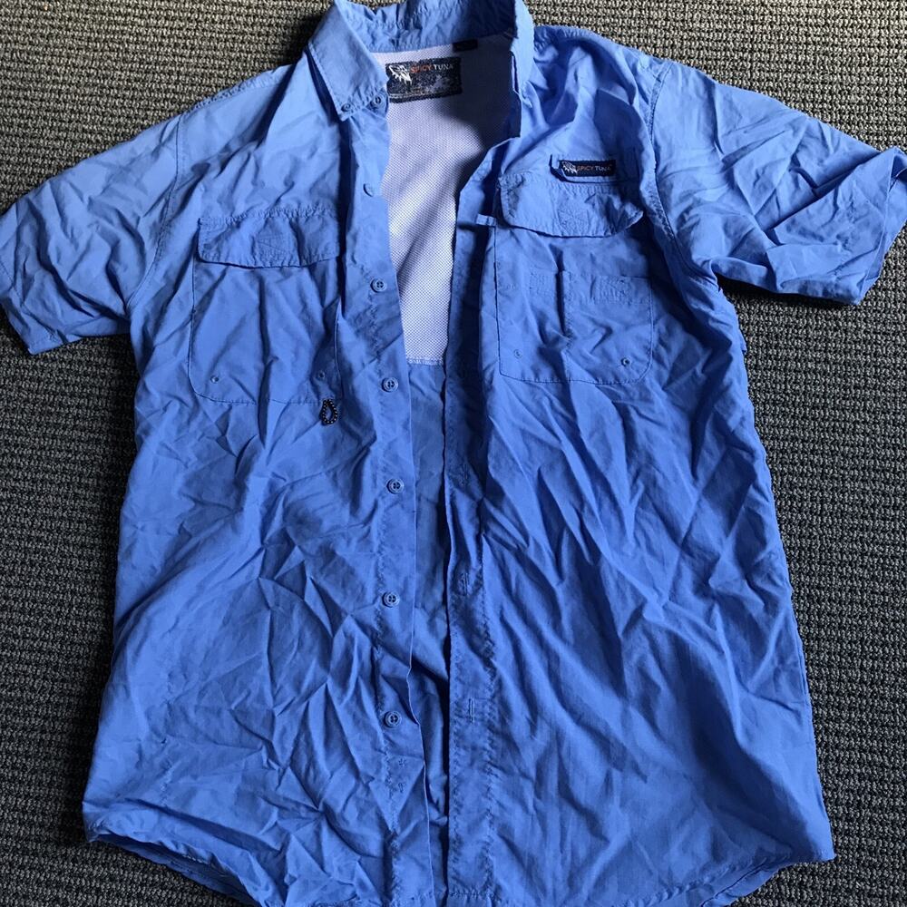 Spicy Tuna Fishing Short‎ Blue Medium Short Sleeve